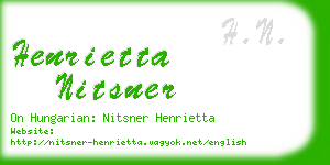 henrietta nitsner business card